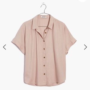 Madewell linen blend button front hilltop shirt.